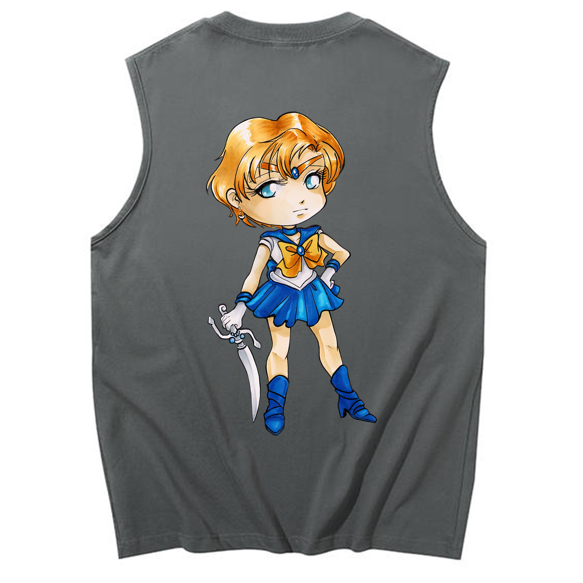 （画像用） 美少女戦士セーラームーン 天王はるか Sailor Moon Tenoh Haruka コットン100％タンクトップ（背面プリント）